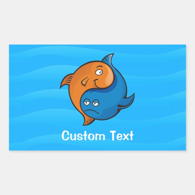 Yin Yang Fish Cartoon Sticker (Front)