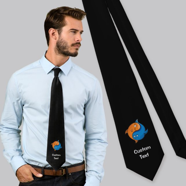 Yin Yang Fish Cartoon Tie (Creator Uploaded)
