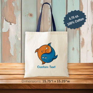Yin Yang Fish Cartoon Tote Bag