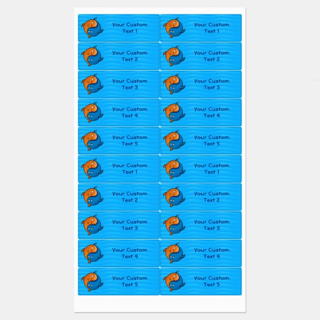 Yin Yang Fish Medium Rectangle (Sheet)