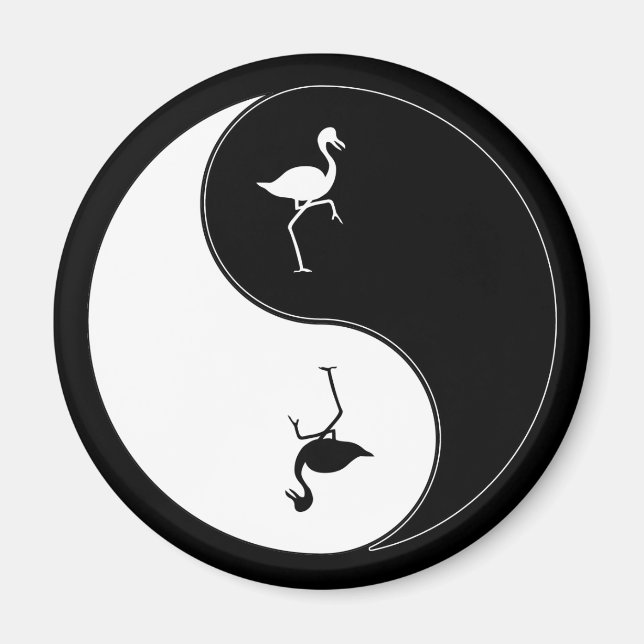 Yin Yang Flamingo Magnet (Front)