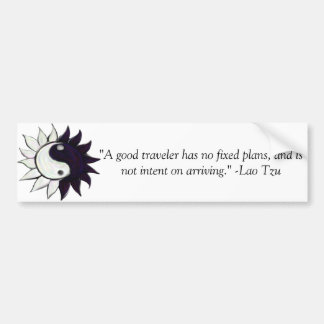 Yin-Yang flower and Lao Tzu quote Bumber Sticker