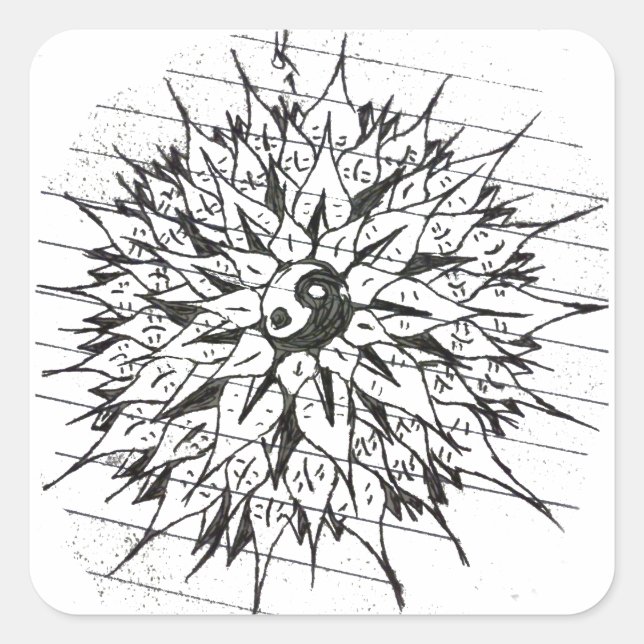 Yin-Yang flower sticker (Front)