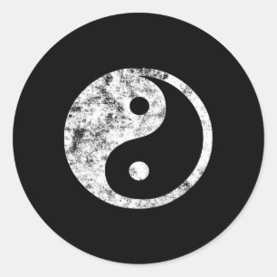 Yin Yang . Fun Yin-yang Symbol Yoga Tao Tee  Classic Round Sticker
