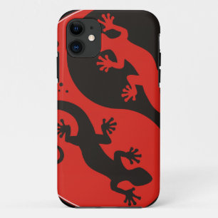 YIN & YANG Geckos black red + your background idea iPhone 11 Case
