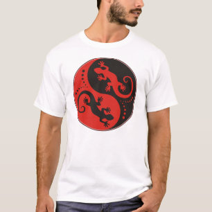 YIN & YANG Geckos black red + your idea T-Shirt