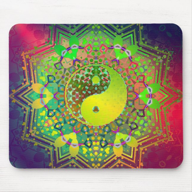 Yin Yang Geometry Balance Mousepad (Front)
