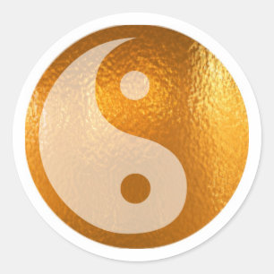 YIN YANG GOLD CLASSIC ROUND STICKER