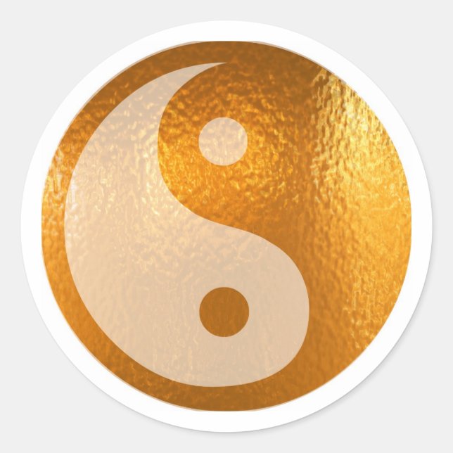 YIN YANG GOLD CLASSIC ROUND STICKER (Front)