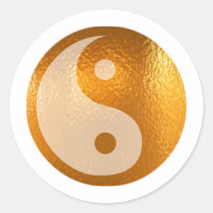 YIN YANG GOLD CLASSIC ROUND STICKER