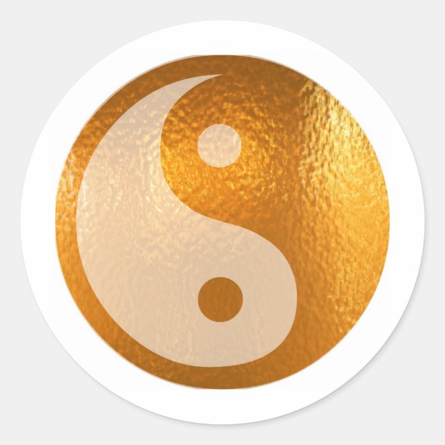 YIN YANG GOLD CLASSIC ROUND STICKER (Front)