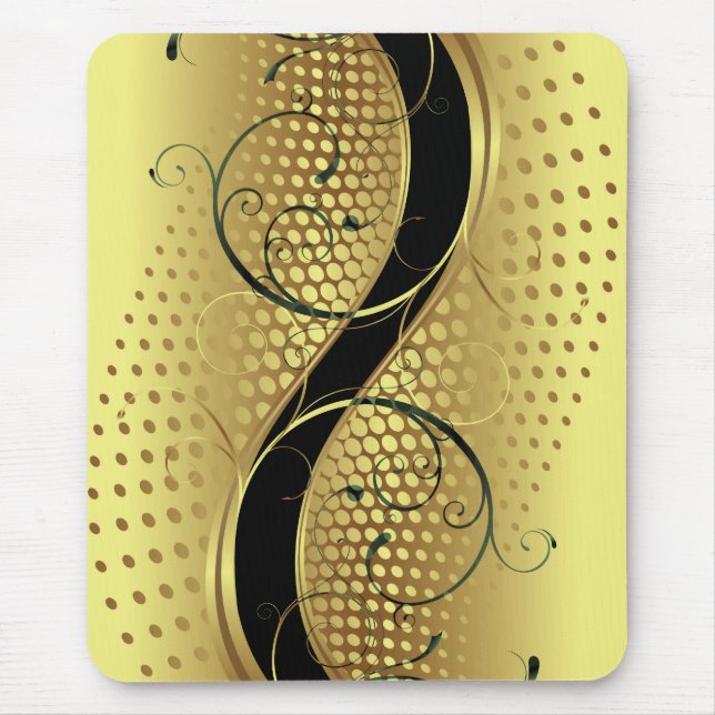 Yin Yang-Gold Swirls Mouse Pad (Front)