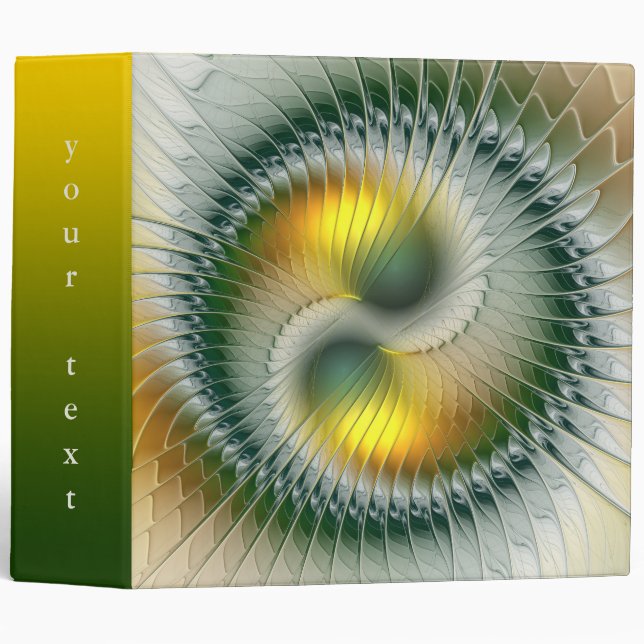 Yin Yang Green Yellow Abstract Colourful Art Text Binder (Front/Spine)