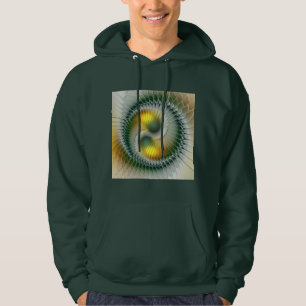 Yin Yang Green Yellow Abstract Colourful Fractal Hoodie