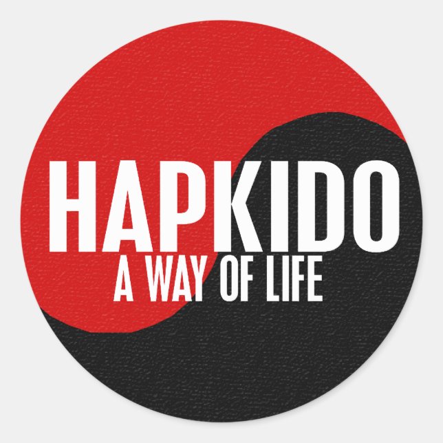 Yin Yang HAPKIDO 1 Classic Round Sticker (Front)