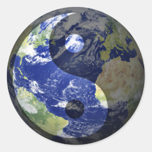 Yin-Yang Harmony on Our Planet Classic Round Sticker