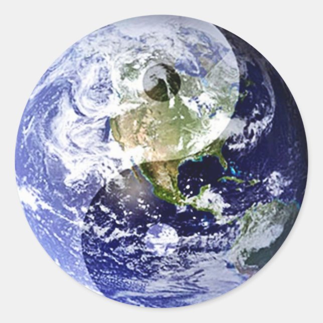 Yin-Yang Harmony on Our Planet Classic Round Sticker (Front)