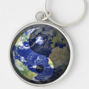 Yin-Yang Harmony on Our Planet Keychain