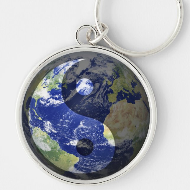 Yin-Yang Harmony on Our Planet Keychain (Front)