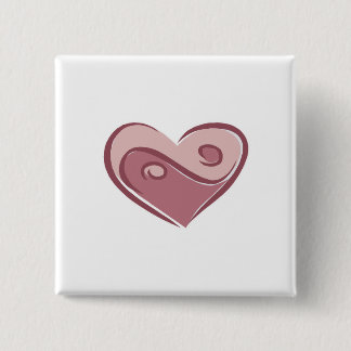 yin yang heart 2 inch square button