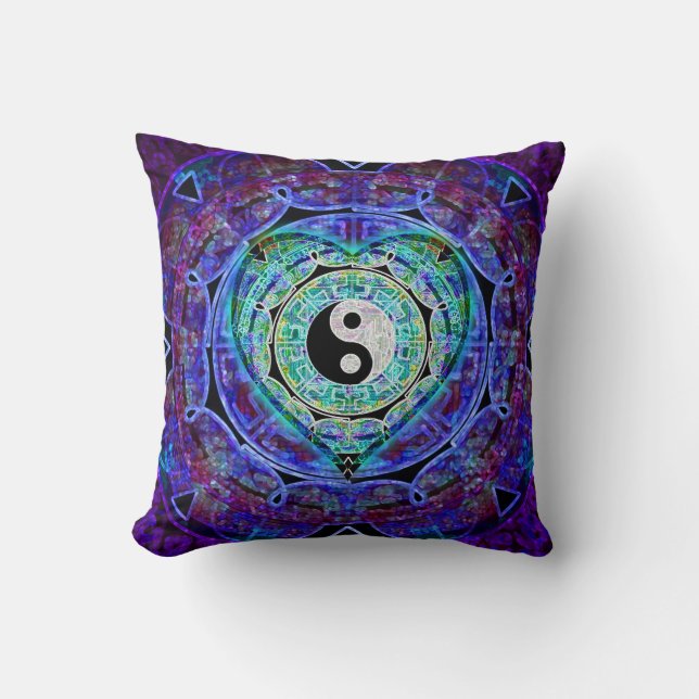 Yin Yang Heart by Amelia Carrie Throw Pillow (Front)