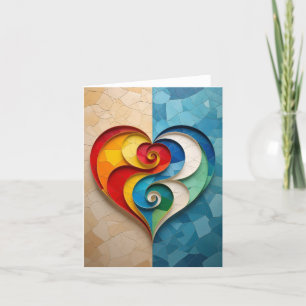Yin-yang Heart Love Romantic Card