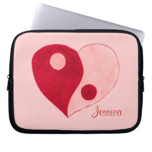 Yin Yang Heart (Red/Pink) Laptop Sleeve