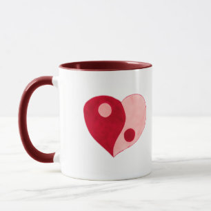Yin Yang Heart (Red/Pink) Mug