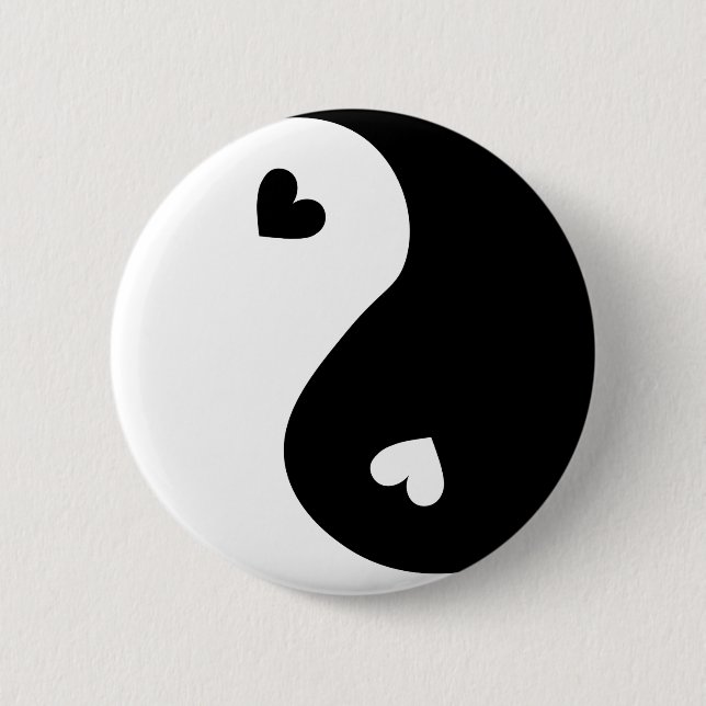 Yin Yang Hearts Design 2 Inch Round Button (Front)