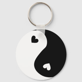 yin yang hearts design keychain