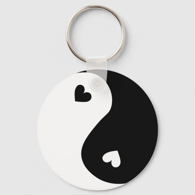 yin yang hearts design keychain (Front)