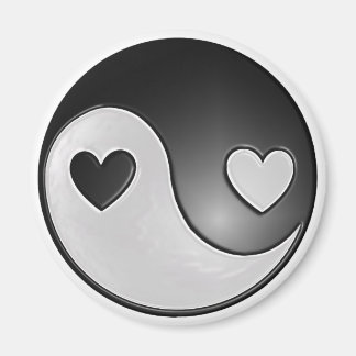 yin yang hearts magnet