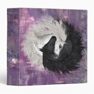 Yin Yang Horses 3 Ring Binder Purple