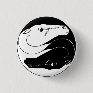 Yin Yang horses button