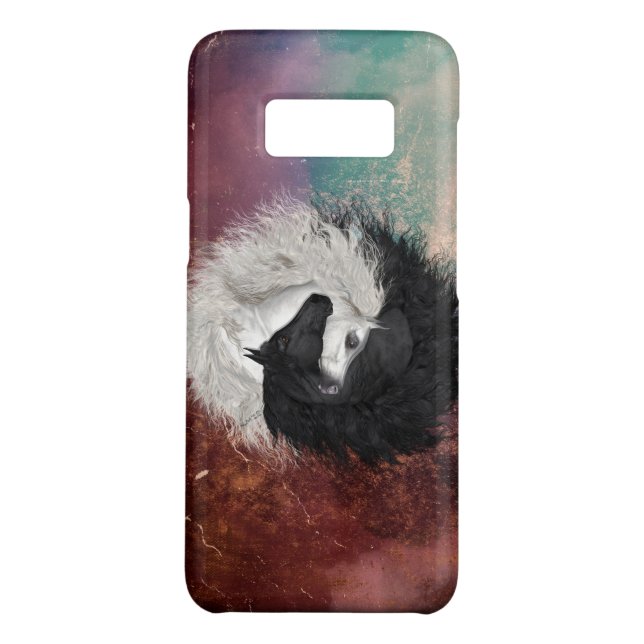 Yin Yang Horses iPhone iPad Samsung red case (Back)