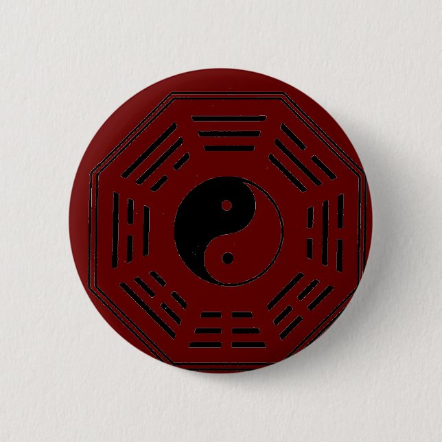 yin-yang i-ching 2 inch round button (Front)