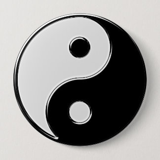 Yin Yang in Black and White 4 Inch Round Button