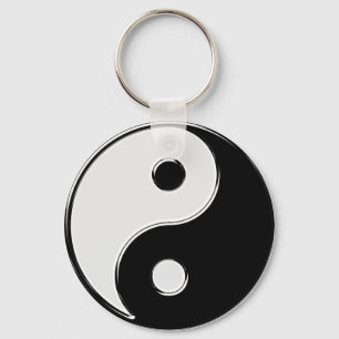 Yin Yang in Black and White Keychain