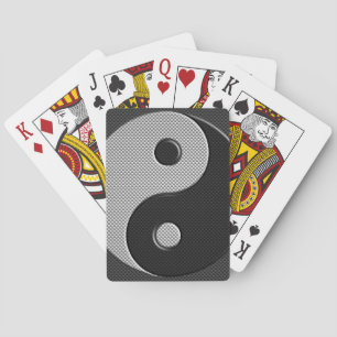 Yin Yang in Carbon Fibre Print Style Playing Cards