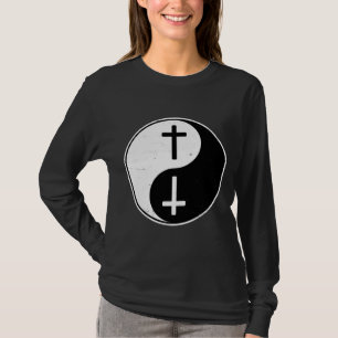 Yin Yang Jesus Christian Cross Buddhist Zhen T-Shirt