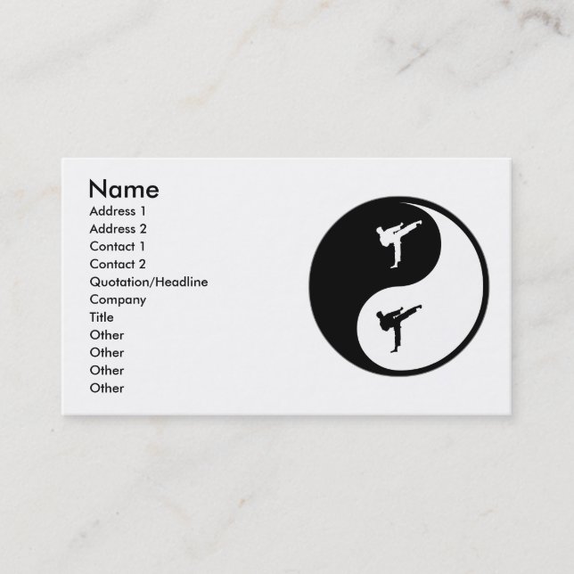 Yin Yang Karate Business Card (Front)