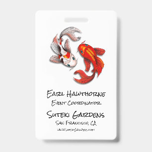Yin Yang Koi Fish Business Logo Japanese Garden Badge