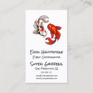 Yin Yang Koi Fish Business Logo Japanese Garden Card