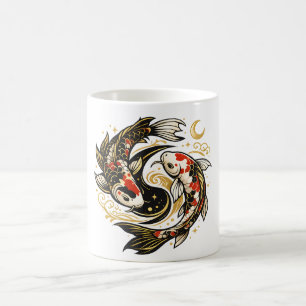 Yin Yang Koi Fish Japanese Aesthetic  Coffee Mug