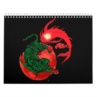 yin yang koi fish japanese art style balance calendar