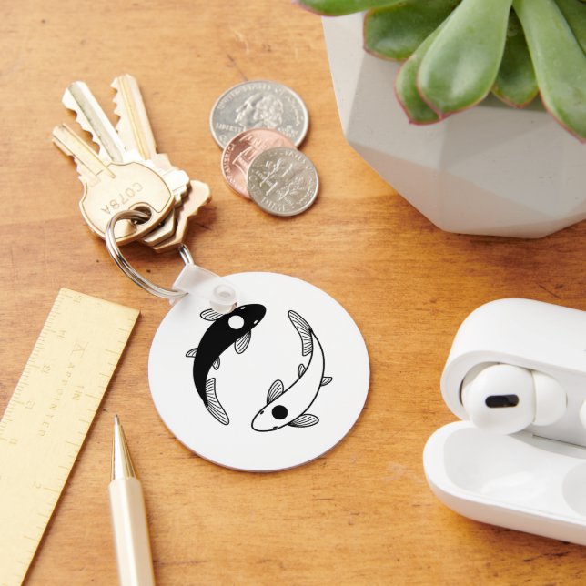 Yin Yang Koi Fish Keychain (Desk)