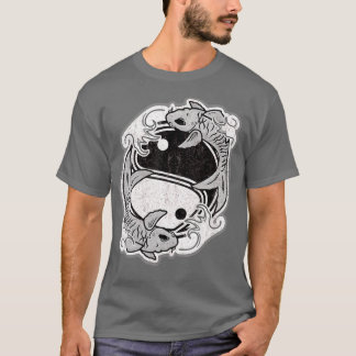 Yin Yang Koi Fish Symbol Japanese Asian Style T-Shirt