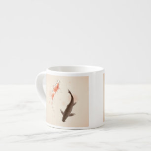 Yin Yang Koi fishes in oriental style painting Espresso Cup