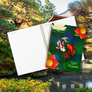 Yin Yang Koi Poisson Blanc Lotus Pond