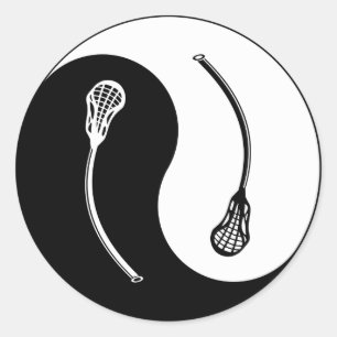 Yin Yang Lacrosse Classic Round Sticker